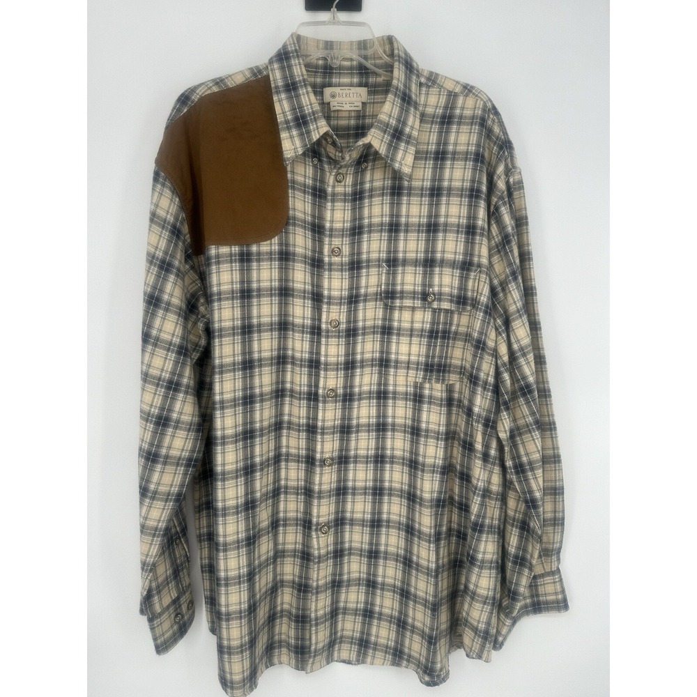 Beretta Shooting Hunting Shirt Men Size XL Plaid Extra Large (f)